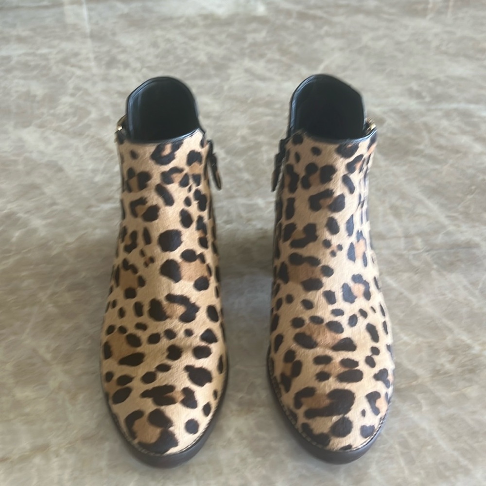 Cole Haan Leopard Print Harrington Grand Slouch Ankle Booties Size 9 NWOB
